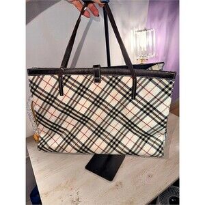 Burberry House Check Canvas Tote Bag Beige & Black